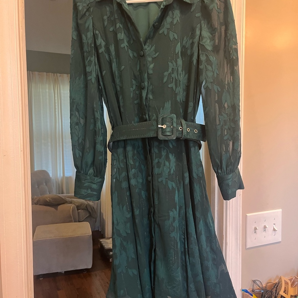 Julia Jordan Teal Long Sleeve Dress